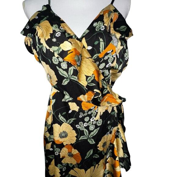 Lulu's Floral Black and Yellow High Low Dress - Picture 5 of 14